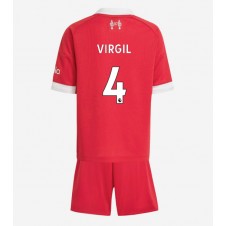 Liverpool Virgil van Dijk #4 Hjemmedraktsett Barn 2025-26 Kortermet (+ korte bukser)